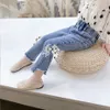 Jeans For Girls Big Bow Toddler Girl Jeans Dot Jeans For Kids Girls Casual Style Baby Girl Clothes 210412