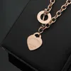 berömt varumärke Jewerly 316l Titanium Steel 18K Gold Plated Necklace Short Chain Silver Man Heart Necklace Pendant For Women Par G316X