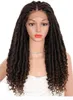 Beauart 4x4quot Swiss Lace Front Faux Locs Parrucche intrecciate senza nodi con riccioli bohémien Estremità Dreadlocks sintetici Parrucche trecce6457499