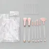 Makeup Brushes 7Pcs Empty Clear Handle Portable and Glitter with Cosmetic Bag Over DIY Brushes Set2909531