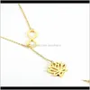 Chains Necklaces & Pendants Jewelryrir Stainless Steel Infinity Symbol Unique Necklace Blooming Flower Yoga Lotus Plant Lady Jewelry Necklac