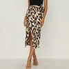 Kjolar fnoce gränsöverskridande utrikeshandelsstil kvinnors sexiga mode självodling leopard tryck hög midja delad kjol
