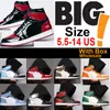 Big size basketskor Kvinnor Män stor storlek 36-48 Big 1 Bred Patent 1s White University Blue Satin Black Toe Obsidian Bandred Dark Mocha Sneakers Pine Green With Box