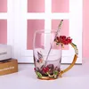 Becher 320ml Kreative Email Farbe Wasser Tasse Tee Haushalt Hohe Temperaturresistente Kristallglas Set Geschenk