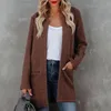 Damen Trenchcoats Jacke Stehkragen Reißverschlusstaschen Mantel Langarm Damen Frau Winter 2021