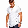 2021 new short-sleeved solid color men's t-shirt pleated shoulder jacquard stripes Slim T-shirt men's casual sports wild T-shirt G1222