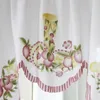 Cafe Short Kitchen Curtains Frutta Design Ricamo Pizzo Tenda per porta giapponese Cotone e lino Blending Window Curtains 210913