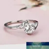 Huitan Bridal Ring met schitterende ronde snijden CZ Prong Setting verzilverd minnaar gift engagement trouwringen voor vrouwen