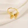 Bague papillon de luxe pour femme, pierres plaquées or jaune 18 carats, diamant simulé blanc, piercing de téton sur