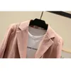 Womens formal Workwear office uniform design blazers feminino 7-point sleeve linen and jackets 211006