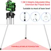 3D Vertical Horizontal Cross Lines Self-leveling Laser Level 360 with Extension Bar Tripod Stand