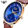 Lige Mężczyźni Zegarki Top Marka Luksusowy Ultra-Thin Sport Quartz Wrist Watch Mężczyzna Moda Skórzana Wodoodporna Casual Zegar Mężczyzna 210527