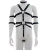 Ceintures de harnais réglables en cuir PU pour hommes sexy, ensemble de retenue, sangles érotiques pour hommes, Costume gay, BDSM, soutien-gorge de bondage, ensembles 247m