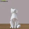 ERMAKOVA Geometric Sculpture Animal Statues Simple White Abstract Ornaments Modern Home Decorations 210607