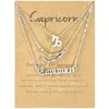 12 colliers du zodiaque 3 styles avec carte-cadeau signe de la constellation pendentif chaînes en argent collier pour hommes femmes bijoux de mode en vrac