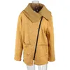 プラスサイズ5xl女性秋冬服暖かいフリースジャケットの傾斜ジッパー襟付きコート女性服女性ジャケット210522