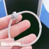 925 Sterling Silver Moments Decorative Butterfly Clasp Bracelet Fits For European Pandora Bracelets Charms and Beads