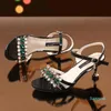 Dress Shoes Women Fashion High Quality Crystal Glitter Stiletto Heel Sandals Lady Sexy Heels