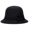 Skąpy brzegowe czapki moda dama damka ciepła miękki czapka jesienna zima kolor solidny kolor wełny kwiecistej czapki w stylu vintage all-mecz hurtowe czapki wiadra