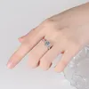 Excellente coupe diamant haute clarté Moissanite tête de vache bague en argent 925 bijoux femme mariage