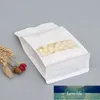 Stobag 50 adet Beyaz Kraft Kağıt Torbaları Buzlu Sekiz Yan Sızdırmazlık Gıda Benlik