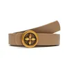 S2753 Spring Europe Women's Decoration Slim Dress Bulle Belt Eyes Metal Edele Plate Buckle Decored Pu Leather Bellets