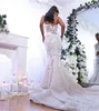 Vestidos de casamento de sereia com saia destacável vestidos nupciais Sweetheart Appliced ​​Long Plus Size Overskes Vestido de Novia