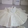 소녀의 드레스 세례 흰색 의식 드레스 소녀 구슬 1 생일 아기 우아한 공주 파티 Christening Vestidos