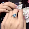 Браслет, серьги ожерелье натуральный синий топаз ювелирные изделия для женщин девушки граненые подлинные драгоценные камни с цирконом кольцо S925 серебро # 215