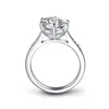 Ringos de cluster Luxo 4 NSCD Solitaire Ring Women Genuine 925 Sterling Silver Noivage Sona Ddo de casamento feminino