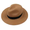 Bérets à large bord Panama chapeaux de paille hommes femmes haut printemps et été extérieur parasol plage grandes dames chapeau de soleil Whole189Q