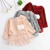 Girls Dresses Fashion Princess Clohting Stretch Waistband Sleeveless Lace Ball Gown For 6-18 Month 210429