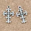 Breloques en forme de croix de fleur en filigrane, pendentifs pour la fabrication de bracelets et de colliers, accessoires de bricolage, 14x23mm, 200 pièces