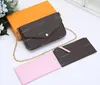 Limited promotion Women Shoulder bags Fashion 3pcs/set Handbags Purse Quality Leather Chain Lady bag Card holder Wallet 5color