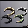 & Studs Drop Delivery 2021 Wholesale Stud Hoop Septum Clicker Ring Nose Clip Rings Body Piercing Jewelry Lzmke