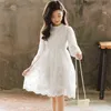 Enfants Robes Adolescent Blanc Fête De Mariage Dentelle Fille Robe À Manches Longues Enfants Carnaval Printemps Automne 6 8 10 12 14 16 Ans G1218