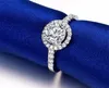 Prawdziwy solidny 925 Pierścień srebrny cztery pazury 1ct laboratoryjne zaręczyny ślubne dla kobiet Prezent biżuterii J009274H37383943825981