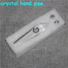 Smoking Crystal Stone pipe For Smoke Tobacco Quartz healing Hand Pipes & Carb Hole Gemstone bong wax dab tools