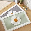 Bathroom Entrance Door Mat Daisy Pattern Bath Rugs Anti-slip Absorbent Toilet Door Pads Nordic Fluffy Carpets Home Decoration 210928