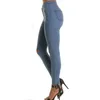 Europeisk och amerikansk förfallna jeans Leggings Kvinnor Casual Solid Färg Hög midja Tight Pencil Byxor 12779 210427