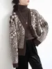 H.SA Dames Gebreide Cardigan Sweaters Vrouwelijke Vintage Jas V-hals Enkel Breasted Knitwear Lente Herfst Solid Plaid Poncho Tops 210417