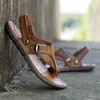 Sandals Flip Flops Slip On Slippers Beach 2021 Summer Mens Leather Italian For Men 39 Gladiators Roman High Quality Fashion