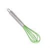 10 tum äggverktyg Beater omrörare Färg Silikon Whisk Rostfritt stålhandtag Mixer Hushållsbakningsverktyg RH3676