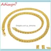 Chaînes Pendentifs Jewelrychains Adixyn Longueur 60Cm Largeur 7Mm, Colliers épais éthiopiens Hommes Femmes Couleur Or Afrique Érythrée Chunky Chain/Duba