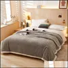 Couvertures Textiles de Maison Jardin Double Couche Polaire Couverture Couette Épaisse Chaleur Hiver Simple Et Draps Plaid Canapé Doux Adt Er Jeter Lit Guerre