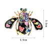 Pins, Brooches Colorful Crystal Bee Brooch For Women Enamel Insect Jewelry Luxury Pin Honeybee Handbag Hanging Gift