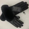 100% leather gloves female sheepskin touch screen winter thickened warm brand glove