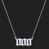 Number Pendant Necklace For Women, Gold Plated Dainty 111 222 333 444 555 666 777 888 999 Pendants Choker Chain Numerology Jewelry