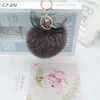 2021 Moda Key Pierścienie Fox Fur Rabbit Ears Plush Sztuczny Brelok Torba Wisiorek