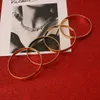 Gold Color Copper Plain Round Proste Mankiety Bransoletki Bangle Biżuteria dla kobiet Bangles